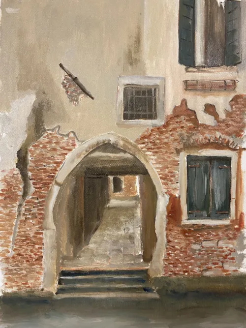 Soula Mantalvanos Rio di San Felice Venice 2022 oil on linen 21 x 30cm $1090 f