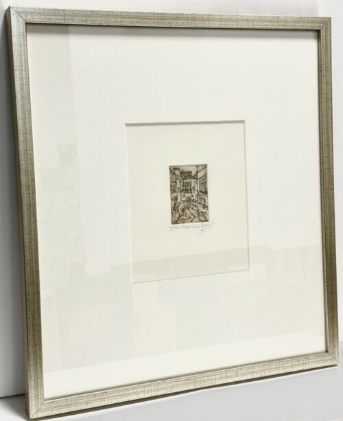 Soula Mantalvanos Piscina S Moise Venice etching 4-10 framed
