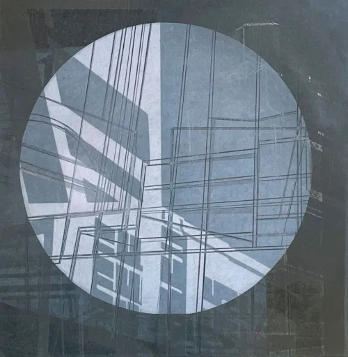 Cat Poljski Light Pink 4, 2023 Etching, Aquatint, Relief, 30 x 30cm Unique State $1,500f