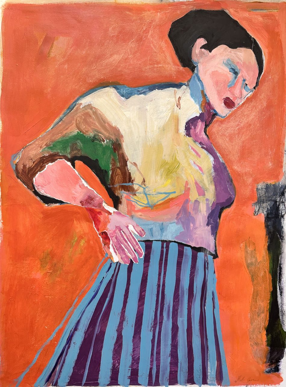 Moli Carew ‘Quorange’ 75 x 95 cm approx mixed media on arches paper $1,850