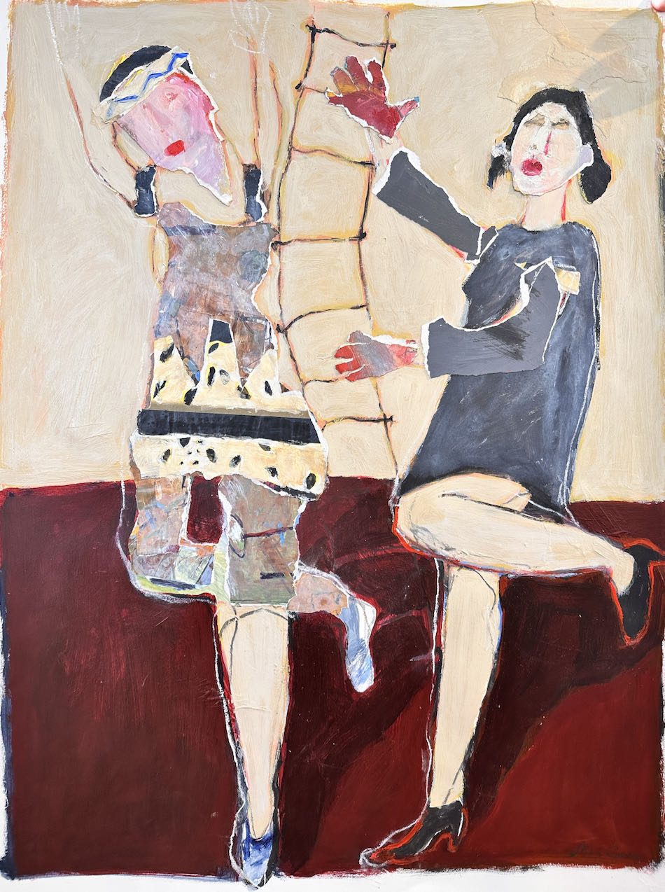Moli Carew ‘Girls just want to have fun’ 75x95 cm approx mixed media on arches paper $1,850