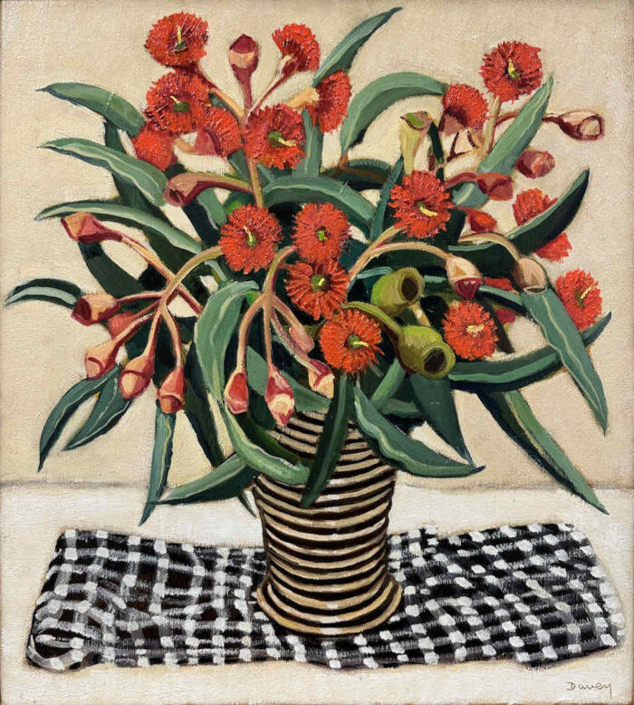 Philip Davey Flowering Gum 41 x 46cm oil on linen $3200f