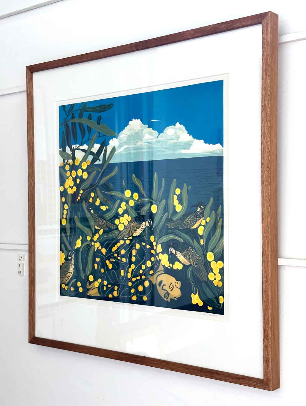 Gwen-Scott-Foreshore-life-II-2023-reduction-linocut-image-size-44(h)-x-44.5(w)cm-$850uf-$1200framed