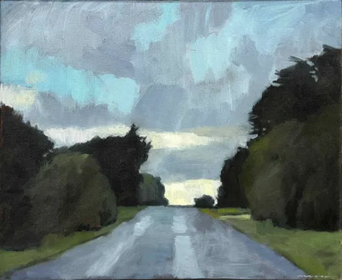 David Moore Winter Evening, Maldon 46 x 56cm oil on linen $4,000f