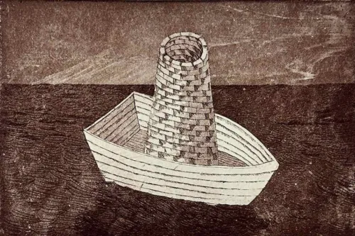 Jiri Tibor Novak Boat 2 aquatint etching 10 x 15cm edition of 5 image
