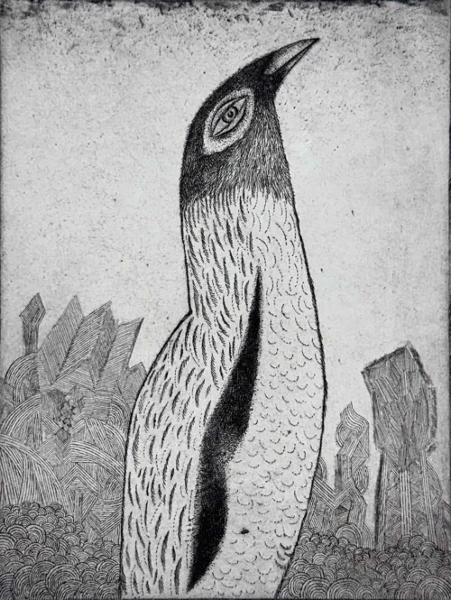 Jiri Tibor Novak Untitled Visitor Bird 2012 aquatint etching 20 x 15cm image