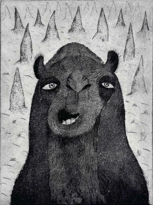Jiri Tibor Novak Camel 2012 unnumbered aquatint etching 20 x 14.5cm image