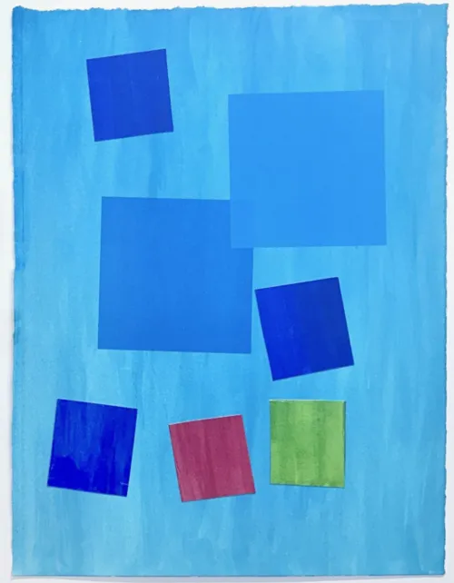 Melinda Harper Blue Harmony 2023 watercolour and gouache 38 x 29cm $1400