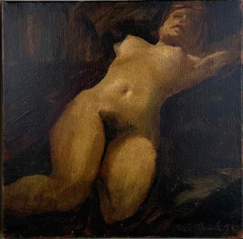 Rick Amor Reclining Woman, 1998 oil on linen 22.5 x 22.5cm $10,000 f (1)