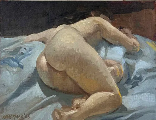 Rick Amor Montsalvat Nude 1, 2006 oil on panel 19.3 x 25cm $10,000 f (1)