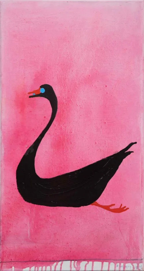 Katherine Hattam A Black Swan, 2024 oil on linen 72 x 36.5cm $3500 uf