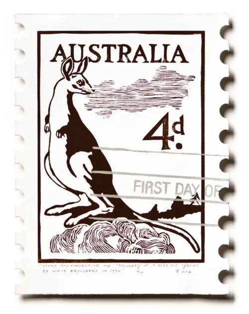 Stamp acknowledging the discovery of a very old species…etc
