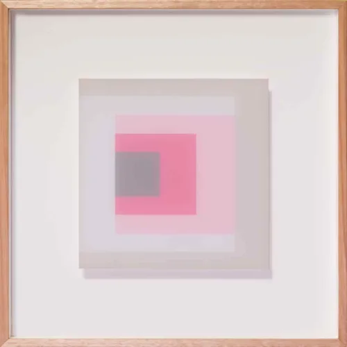 Clayton Tremlett An exploration of the Square using the Colours of a Galah #2 $850 framed