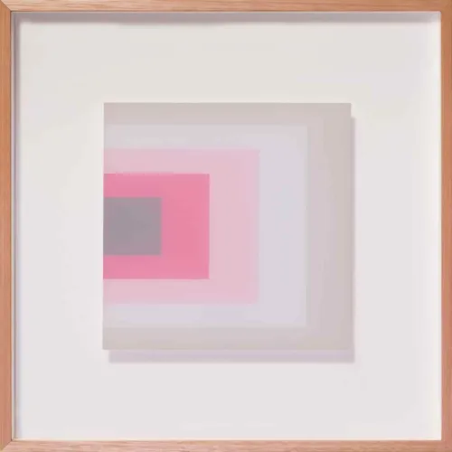 Clayton Tremlett An exploration of the Square using the Colours of a Galah #4 $850 framed
