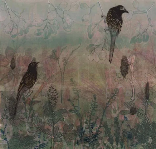 Trudy Rice Dusk Delights multi solar plate etching and monotype work on paper 77 x 81 cm $2,900