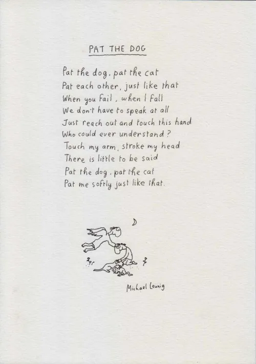 Michael Leunig Pat the Dog 2024 ink on paper 29.7 x 21cm $1,700