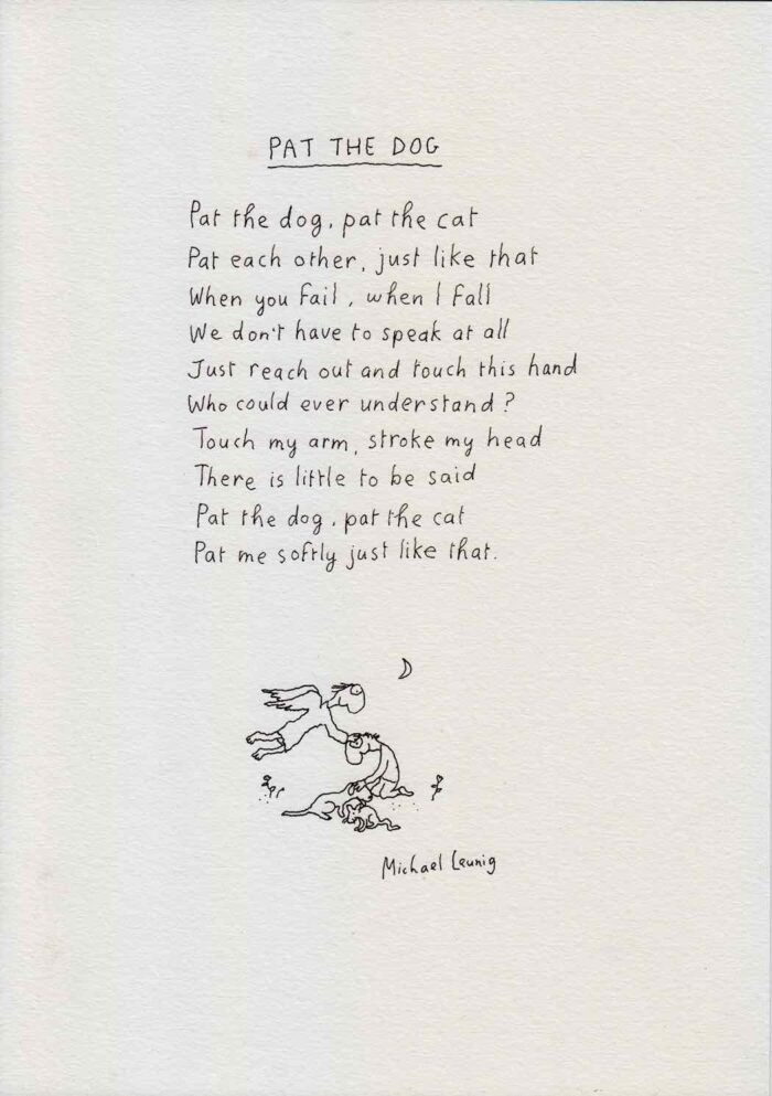 Michael Leunig Pat the Dog 2024 ink on paper 29.7 x 21cm $1,700