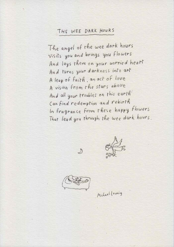 Michael Leunig The Wee Dark Hours 2024 ink on paper 29.7 x 21cm $1,700