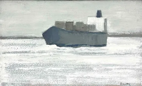 Philip Davey Cargo Boat 20 x 33cm oil on board $1,850 (1)