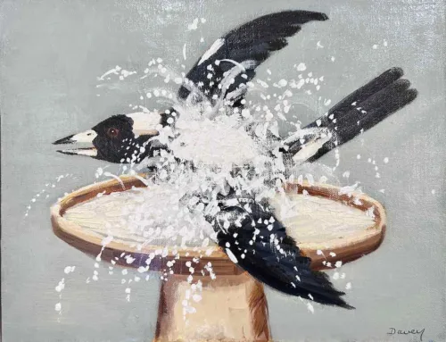 Philip Davey Bird Bath 23, 30cm oil on board $1,850 (1)