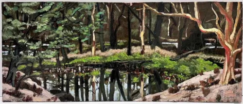 Philip Davey Pool 23 x 55cm oil on board $2,400 uf
