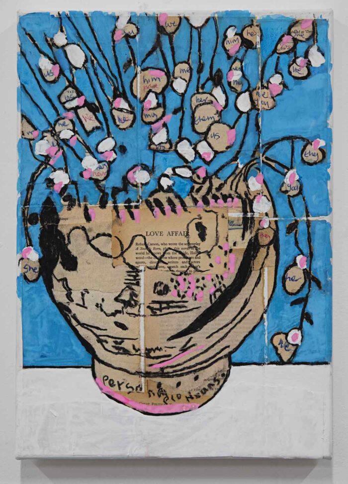 Katherine Hattam Personal Pronouns 41x29cm mixed media on linen $2,500 uf