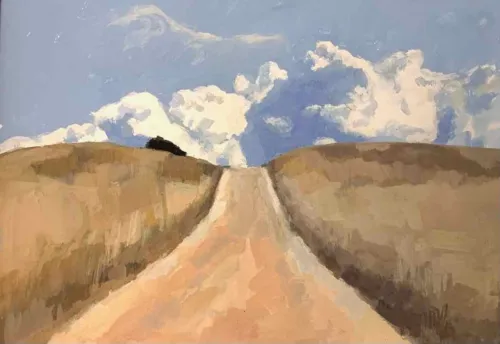 David Moore Over the Crest, Yapeen Gouache $1,900