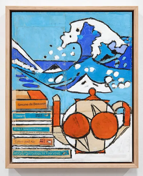Cakes and Ale 28 x 23cm Mixed media on board $1100 framed Katherine Hattam