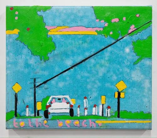 To The Beach 27 x 32 cm Oil on Linen $1100 unframed Katherine Hattam