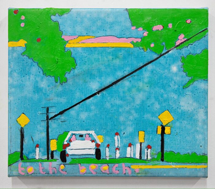 To The Beach 27 x 32 cm Oil on Linen $1100 unframed Katherine Hattam