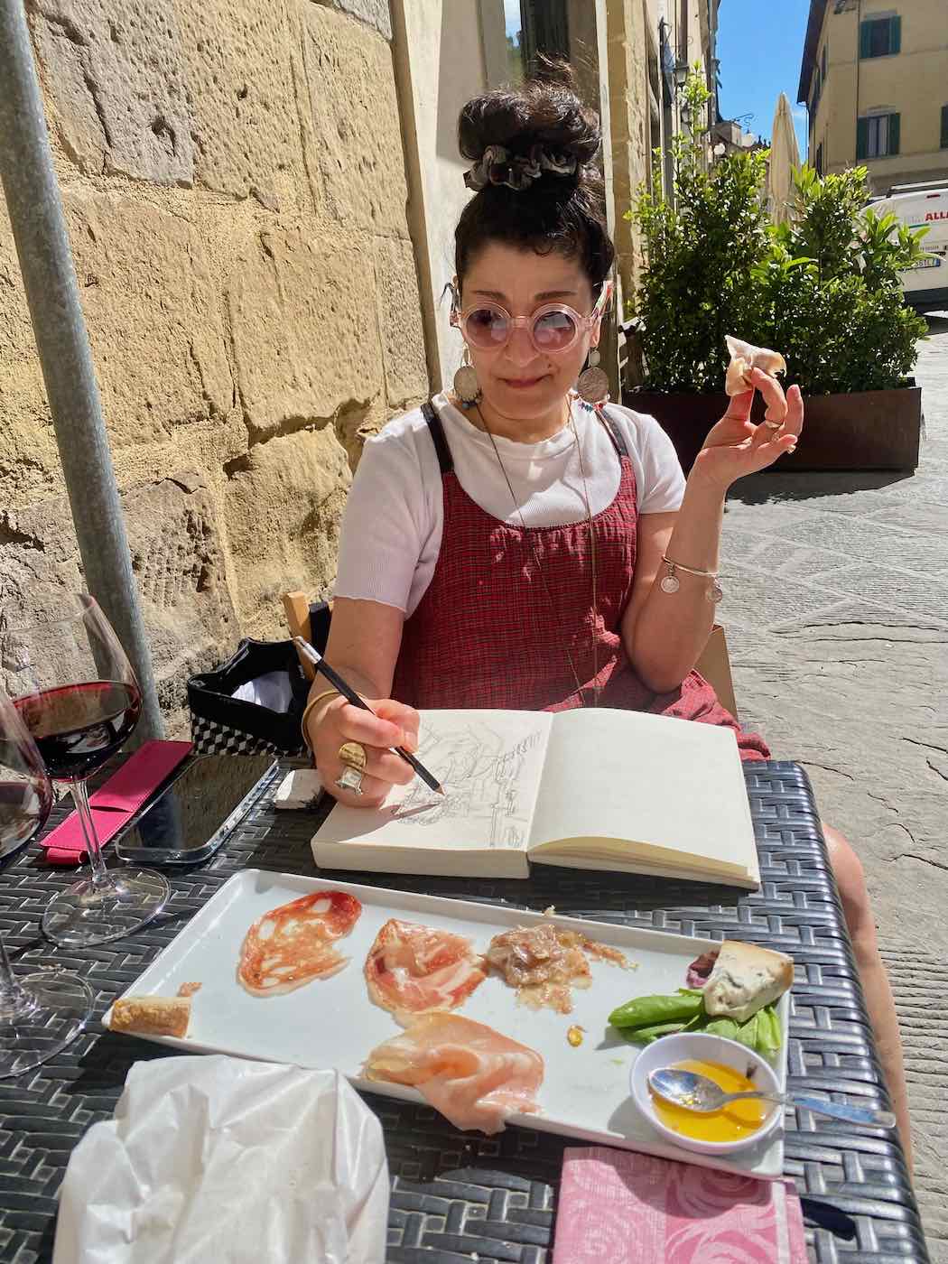 Sketching (with Mortadella) in Arezzo