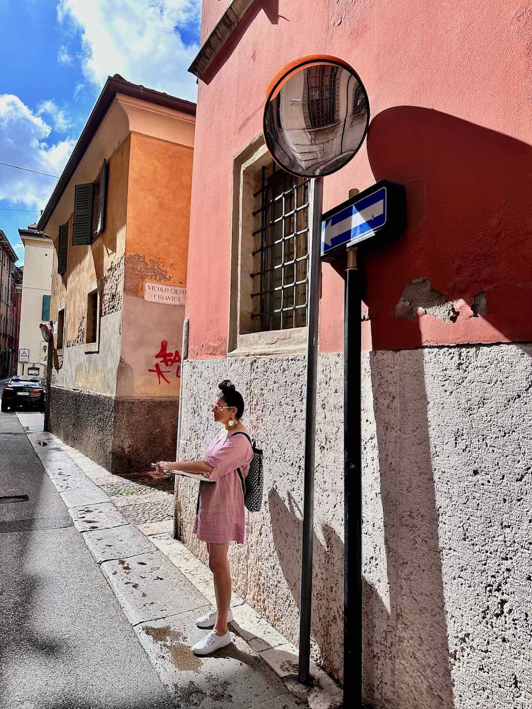 Painting prep, sketching in Verona