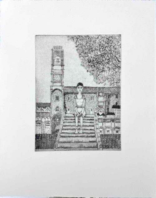 Soula Mantalvanos Cortona Dream 2024 etching and drypoint 20 x 15cm