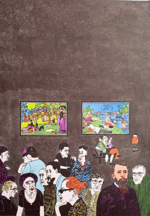 Sue Poggioli Homage Georges Seurat 99 x 70cm $2,100 UF $2700 F