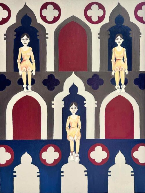 Soula Mantalvanos At San Marco, Venice acrylic on linen 40.5 x 30.5cm $1,550 F