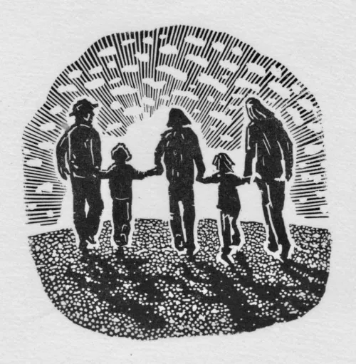 David Frazer All that you've loved is all you own 2023 wood engraving 6.4x6.2cm $525 F $375 UF