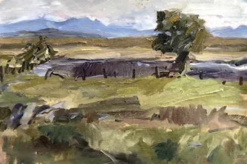 Brett Mallon West from Seale St oil on canvas 30.5 x 46cm $995