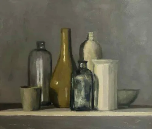David Moore Vase Cluster Oil on linen 36x40cm $3400 f