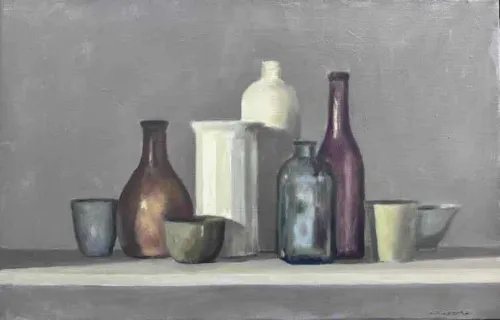 David Moore On The Bench Oil on linen 36x56cm $3900 f