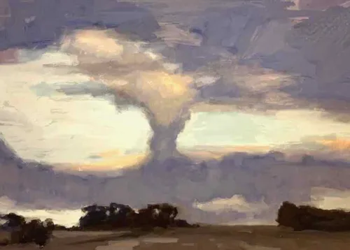 David Moore On Its Way Gouache 28x38cm $1950 f