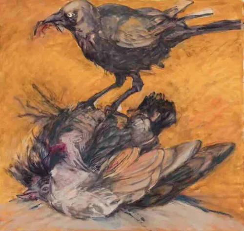 Susan Wald Crow 1, 2017, oil on linen, 144 x 138 cm $5,600 f