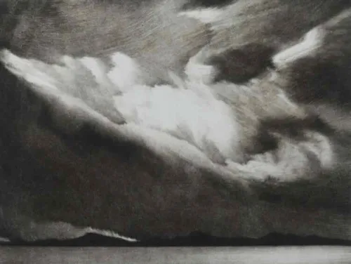 Wayne Viney Storm clouds IX 2025 15x20 monotype $950 f