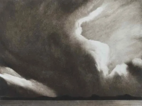 Wayne Viney Storm clouds VI 2025 15x20 monotype $950 f