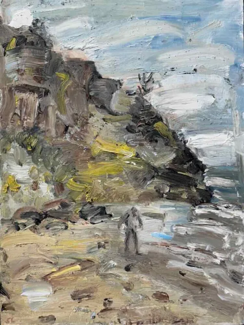Steve Lopes Water Figure, Oil on board 40 x 30cm $2400