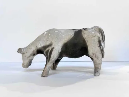 Philip Davey Cow 9 Raku ceramic approx 15(h) x 8(w) x 27(d)cm $580
