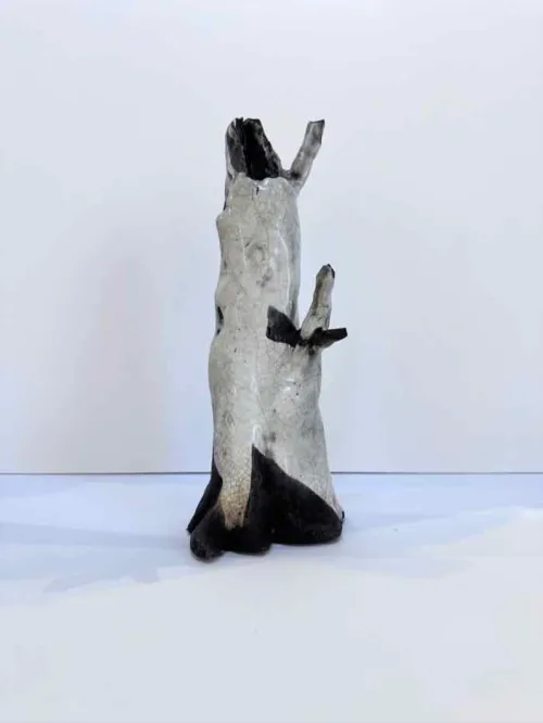 Philip Davey Trunk raku ceramic approx 31 x 10 x 15cm $380