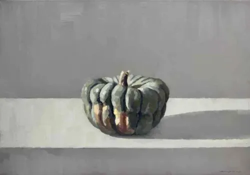 David Moore Pumpkin Pink and Green oil on linen 48 x 66cm $2,800uf