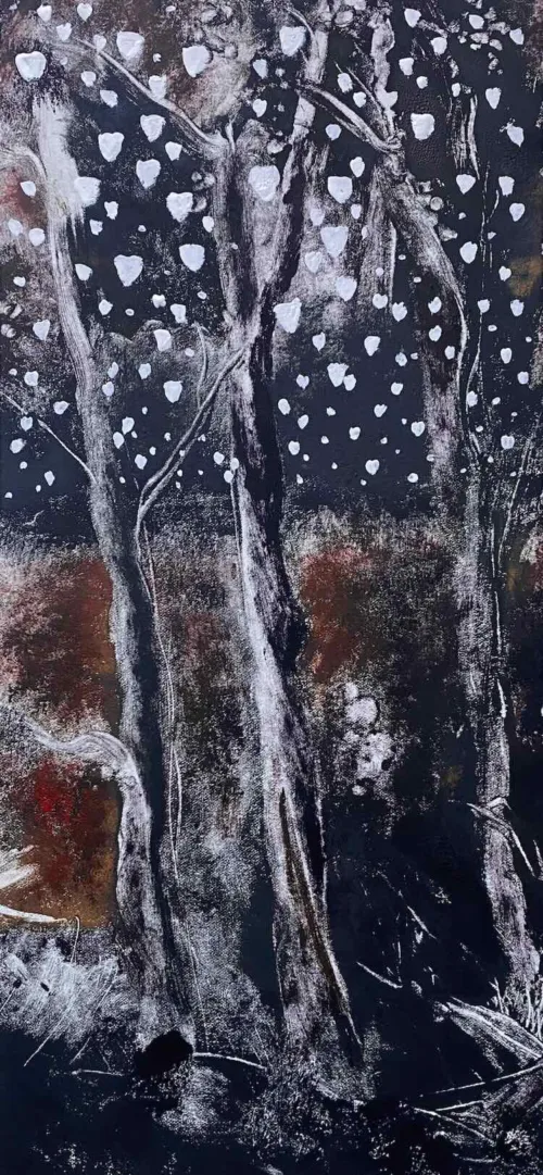 Marketa Kemp Pinnacle Rain ink and gouache over monotype 38 x 17.5 cm $1150