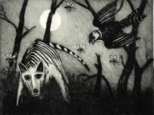 Philip Davey George Raper's Nightjar etching and drypoint 22 x 29.5cm ed 12