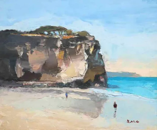 Steve Salo Calm Day Anglesea Oil and cold wax on board 20 x 24cm $1100 f